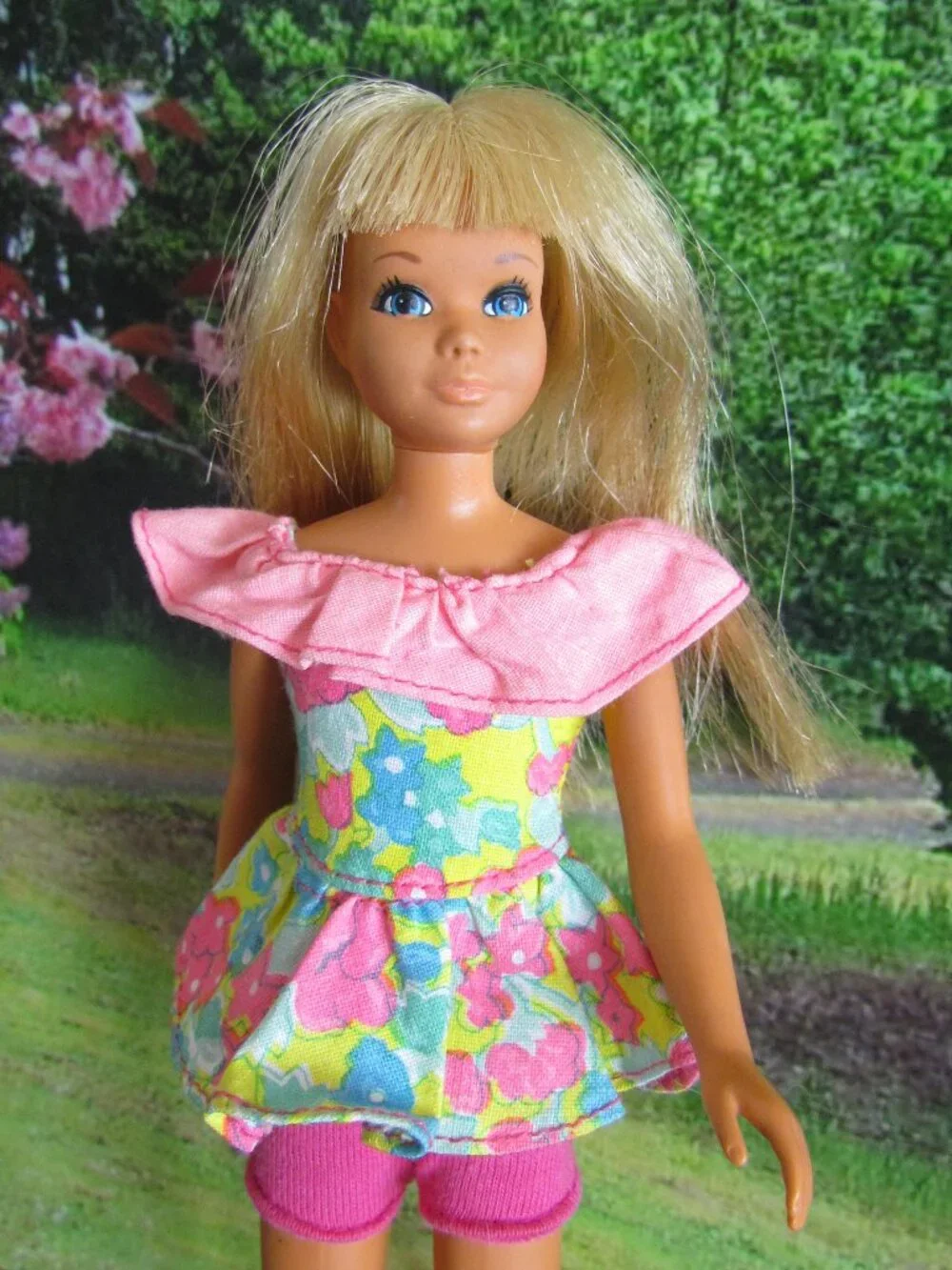 SKIPPER SUNSET MALIBU 1970 w CLOTHES, SHOES, COWGIRL OUTFIT, PINK LACY GOWN